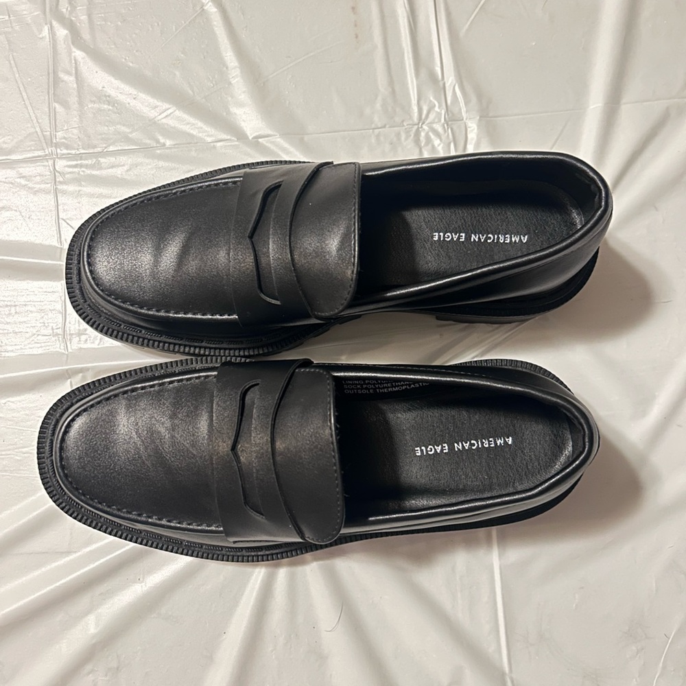 Excellent Condition American Eagle black Chunky Lug Loafers - 7